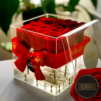  Box 9 Rosas Eternas Cristal